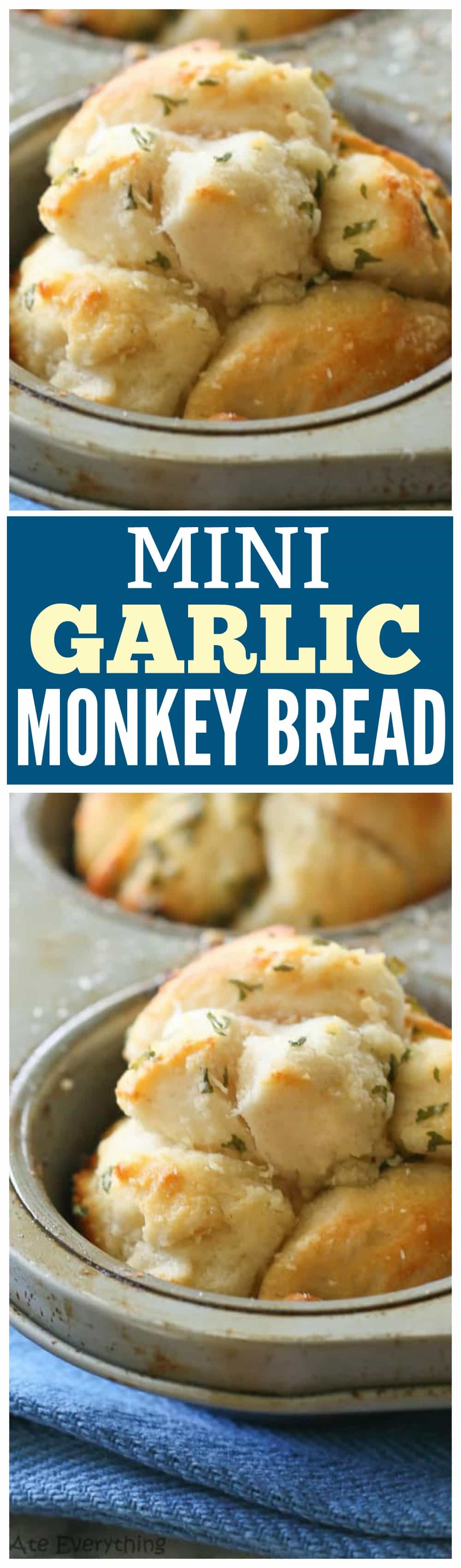 Mini Garlic Monkey Bread - easy garlic bread rolls that are always a crowd pleaser. #easy #mini #garlic #bread #recipe