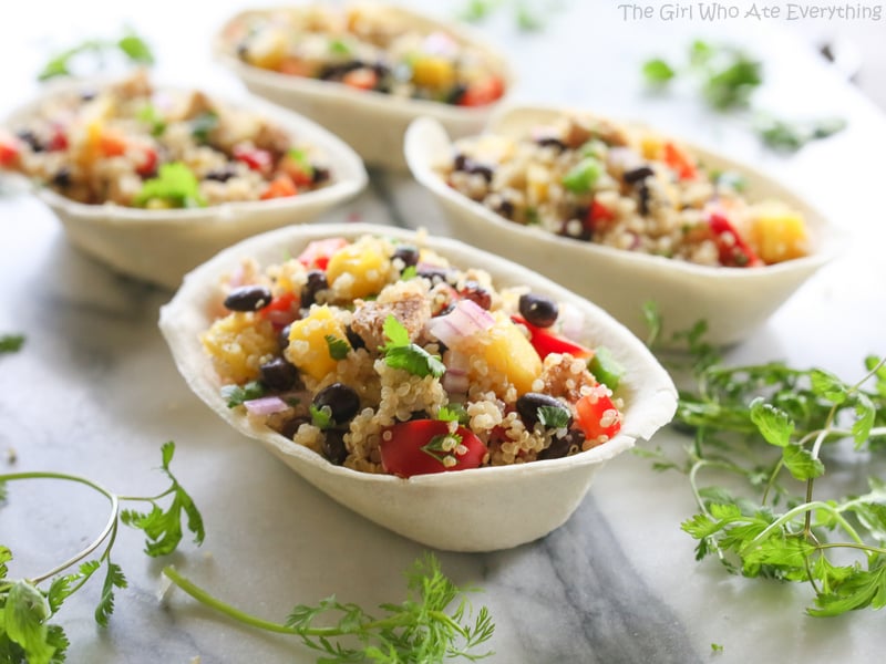 Mango Black Bean Chicken Quinoa Bowls | The Girl Who Ate Everything