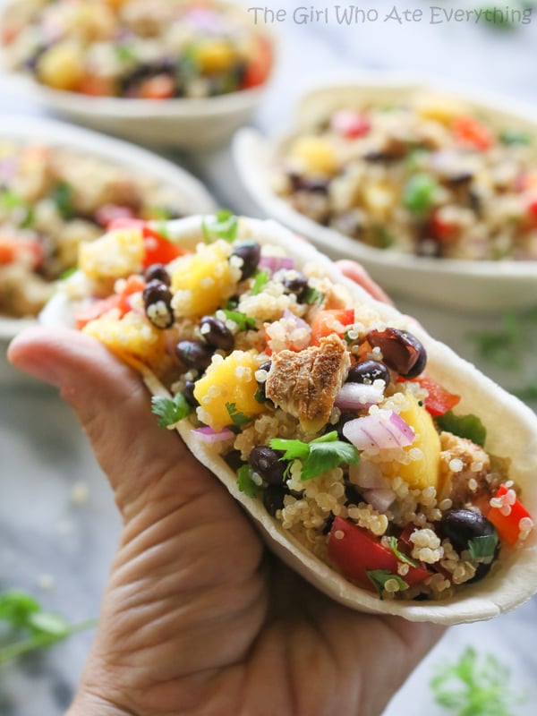 Mango Black Bean Chicken Quinoa Bowls | The Girl Who Ate Everything