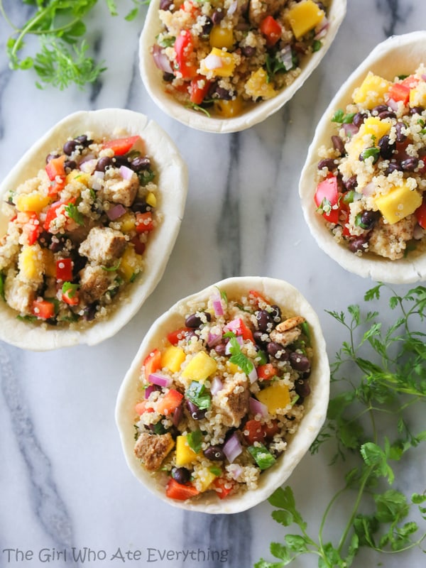 Mango Black Bean Chicken Quinoa Bowls | The Girl Who Ate Everything