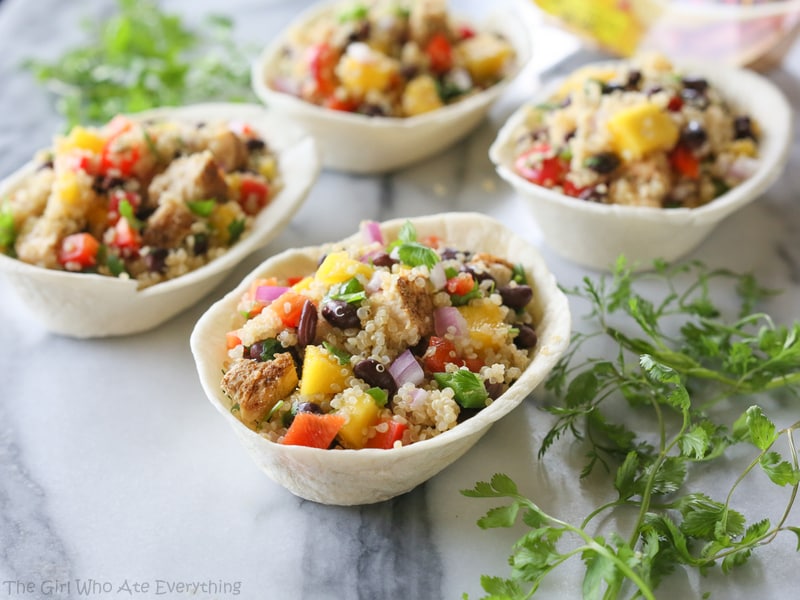 Mango Black Bean Chicken Quinoa Bowls | The Girl Who Ate Everything