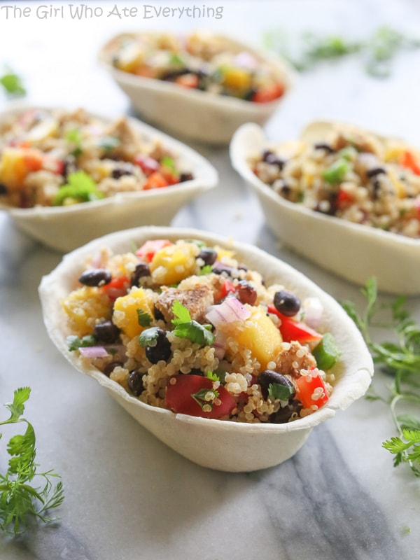 Mango Black Bean Chicken Quinoa Bowls | The Girl Who Ate Everything