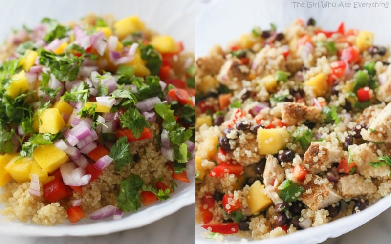 Mango Black Bean Chicken Quinoa Bowls | The Girl Who Ate Everything