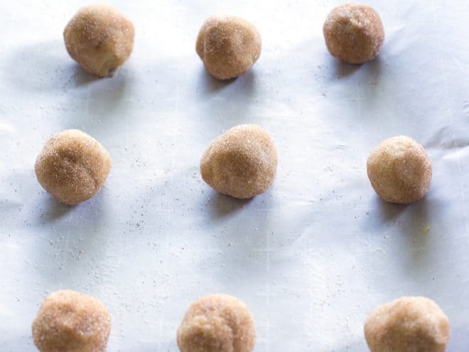 snickerdoodle dough balls