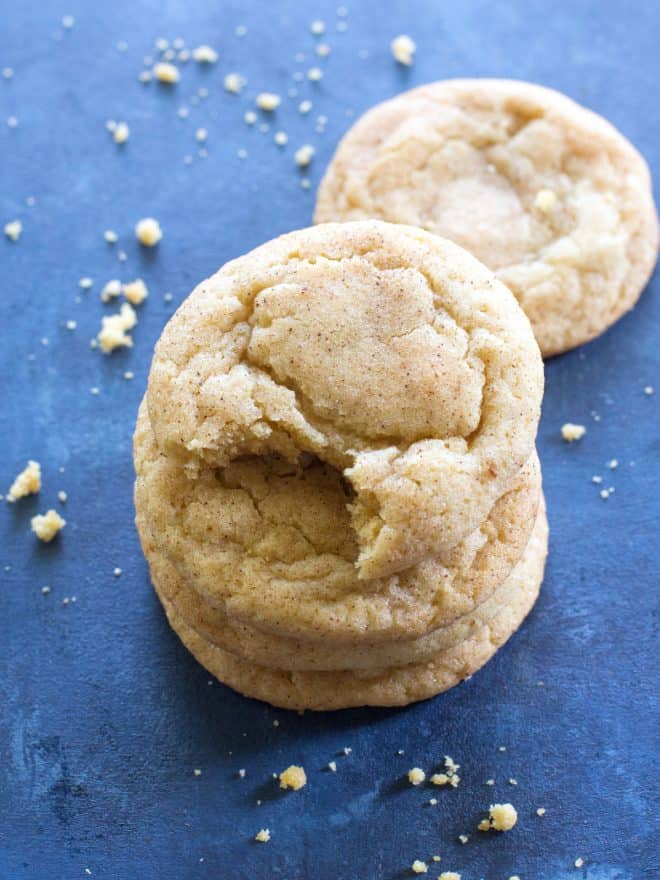snickerdoodle cookies with a bite