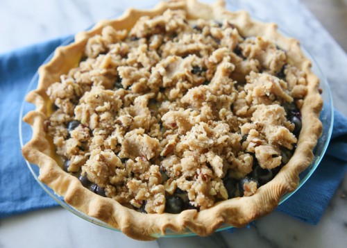 Blueberry Custard Pie - A creamy blueberry custard topped with a sweet streusel. the-girl-who-ate-everything.com