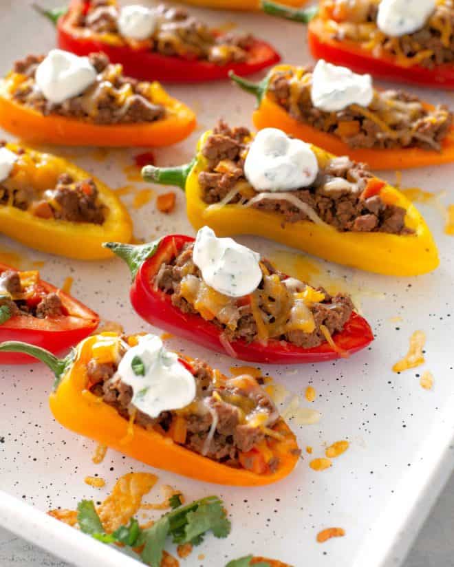 mini stuffed peppers with sour cream