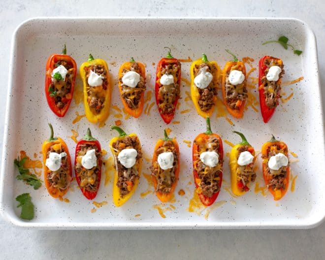 mini stuffed peppers with sour cream