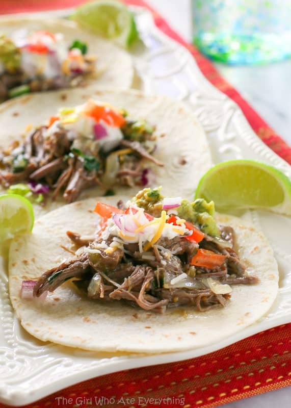 Salsa Verde Beef Tacos | The Girl Who Ate Everything