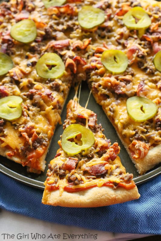 Bacon Cheeseburger Pizza slice