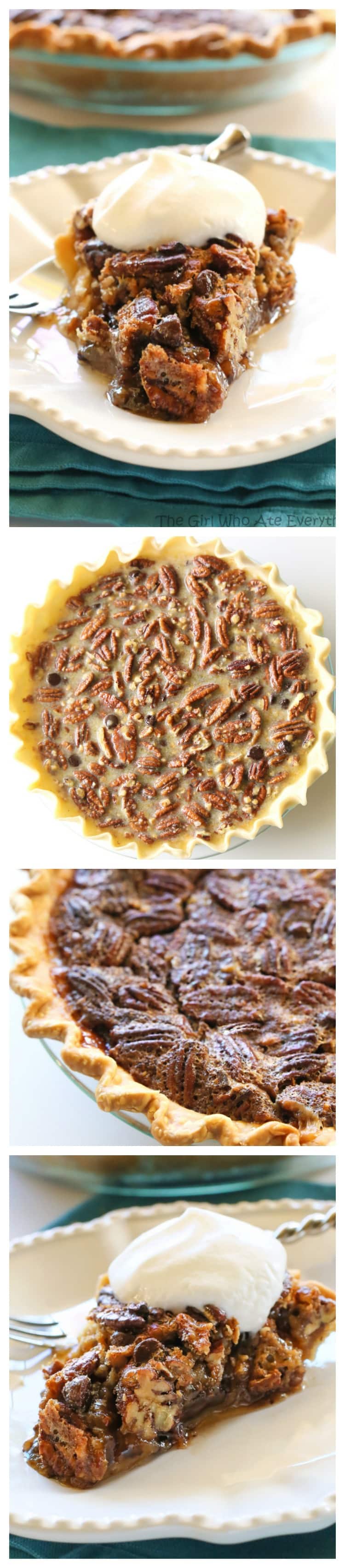Chocolate Pecan Pie - you'll never go back to regular pecan pie ever again. the-girl-who-ate-everything.com