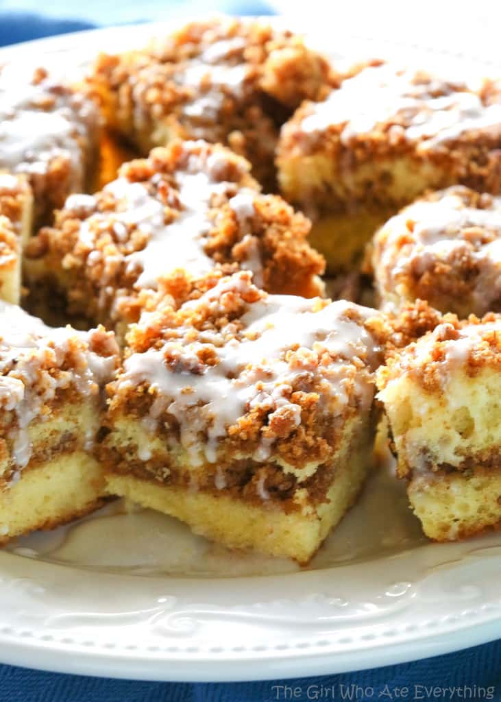 Graham Streusel Coffee Cake - an unbelievably easy coffee cake with lots of brown sugar, graham crackers, and cinnamon. the-girl-who-ate-everything.com
