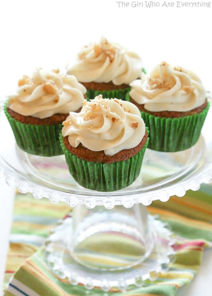 Carrot Cake Cupcakes with White Chocolate Cream Cheese Frosting - the-girl-who-ate-everything.com
