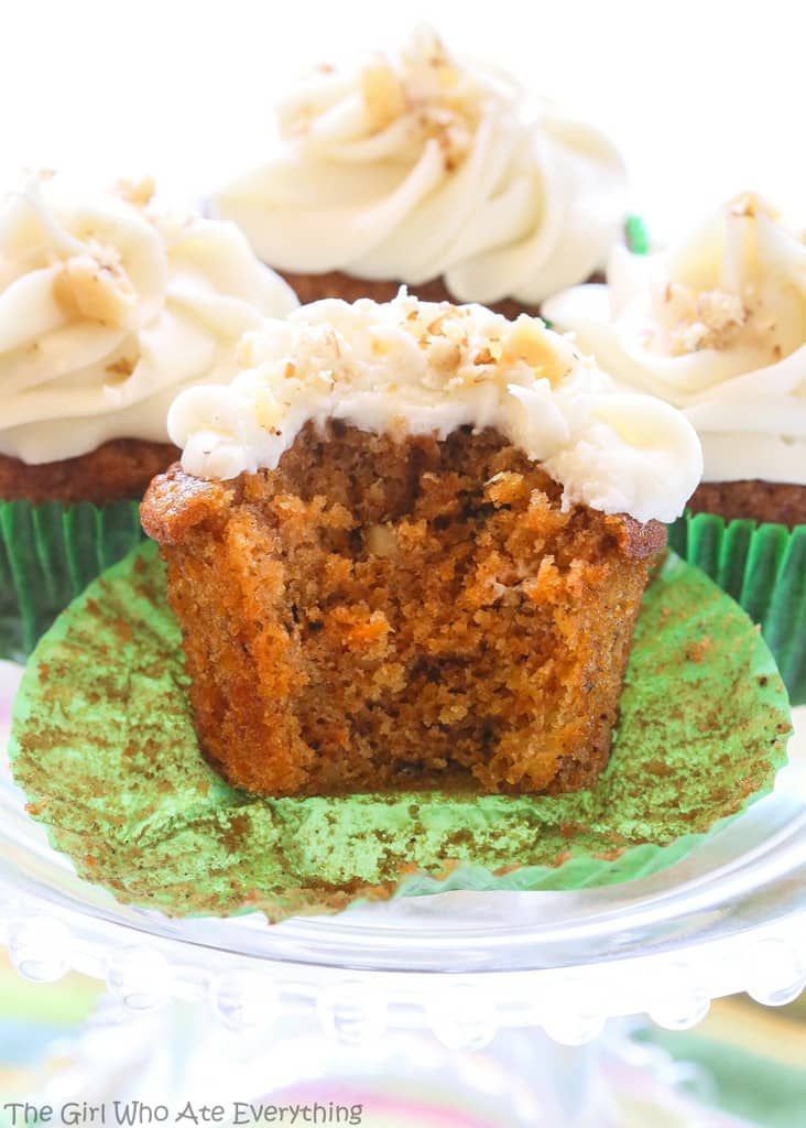 Carrot Cake Cupcakes with White Chocolate Cream Cheese Frosting - the-girl-who-ate-everything.com