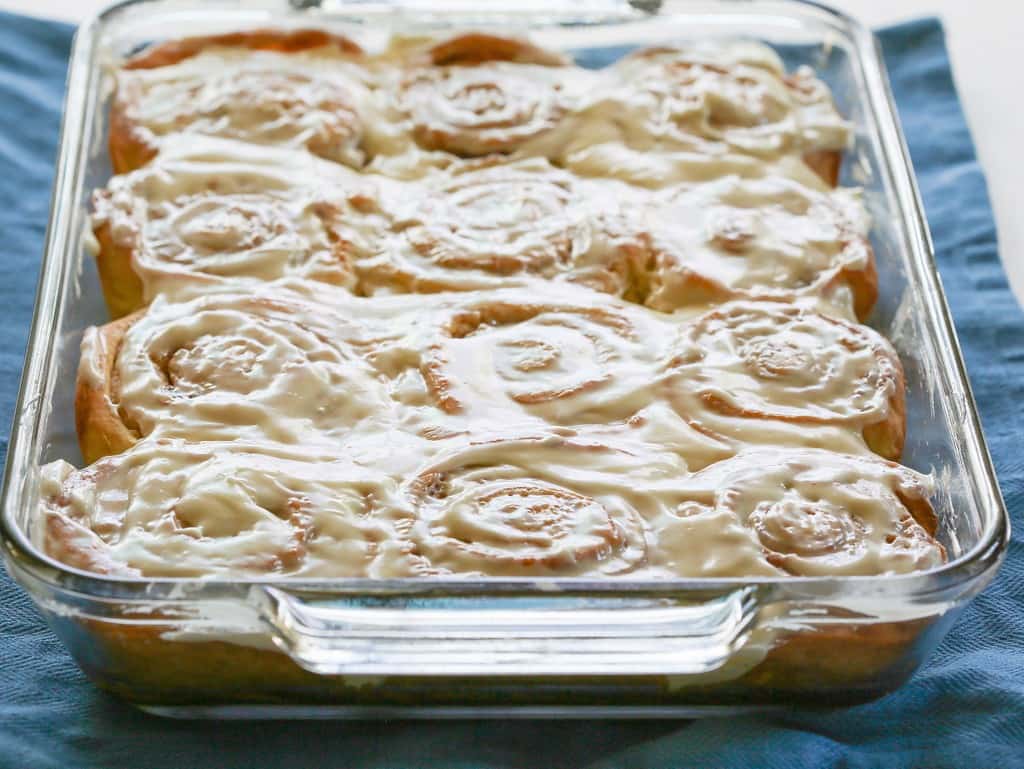 Soft Cinnamon Rolls - no-fail cinnamon rolls that are so soft and covered with cream cheese frosting. the-girl-who-ate-everything.com