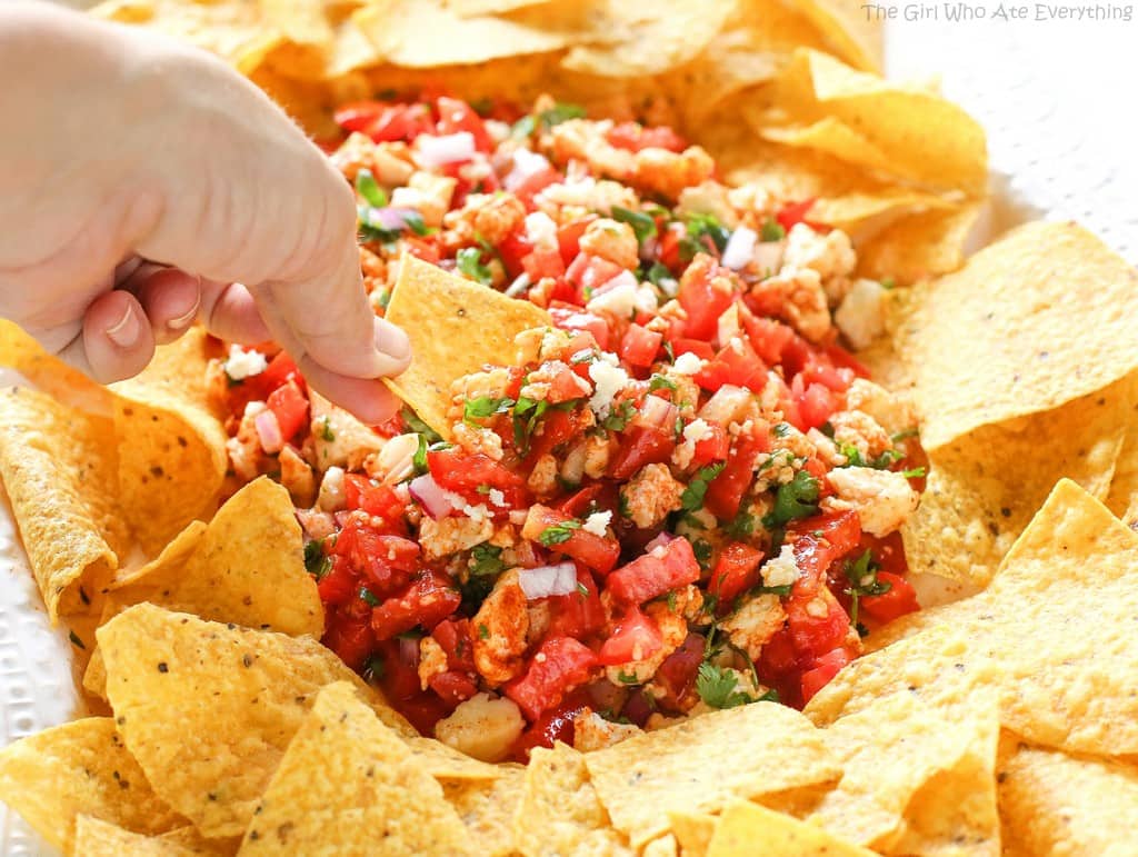 Queso Fresco Dip - this is as fresh as it gets! Only a couple of ingredients and tasty. the-girl-who-ate-everything.com