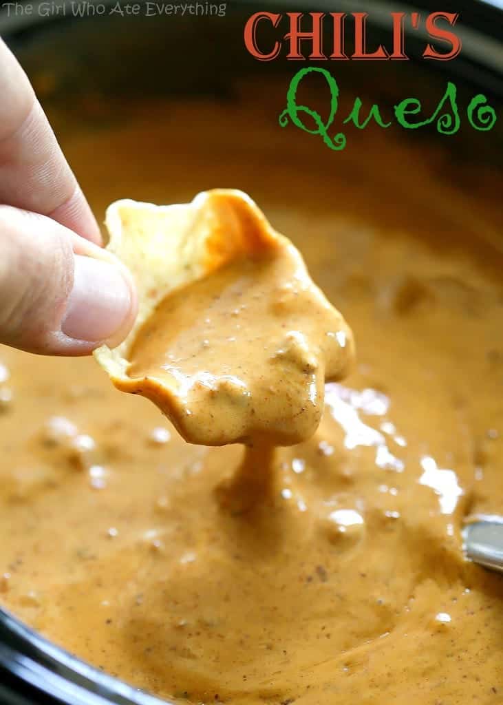 Chili's Queso - a copycat version of the famous cheesy dip. the-girl-who-ate-everything.com
