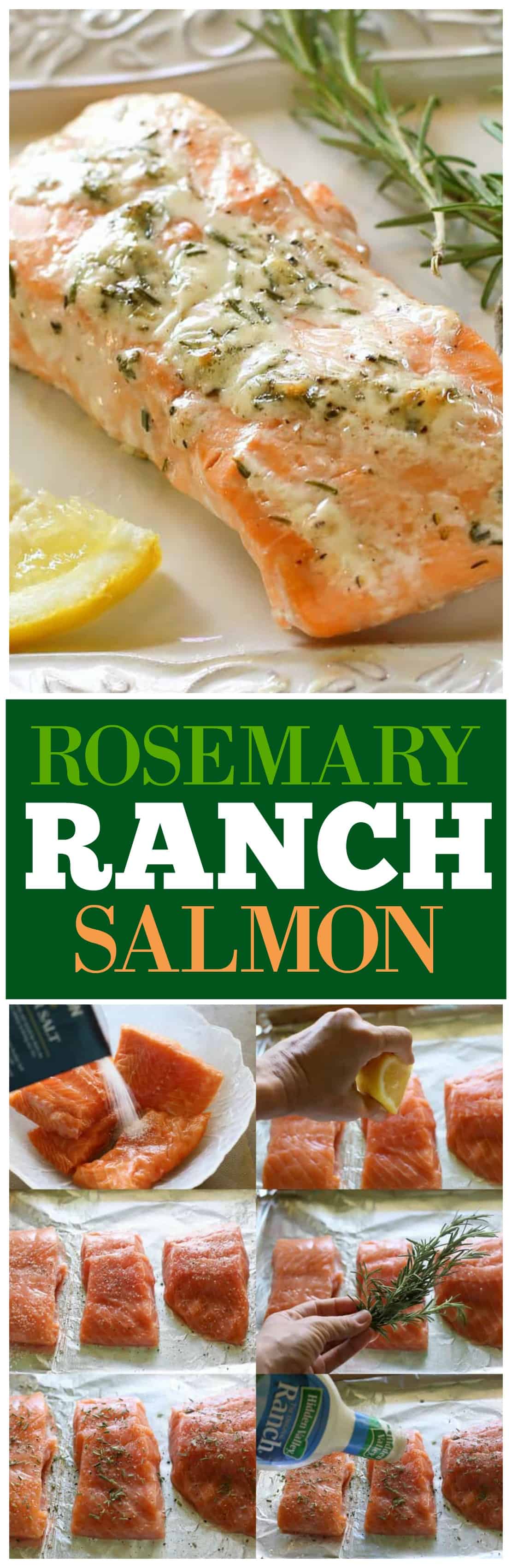 This Rosemary Ranch Salmon is delicious! The combo of the flavors creates a tender and savory sauce that is out of this world. If you're looking for a baked salmon recipe, this one is so easy and so delicious! #healthy #seafood #dinner #rosemary #salmon #recipe