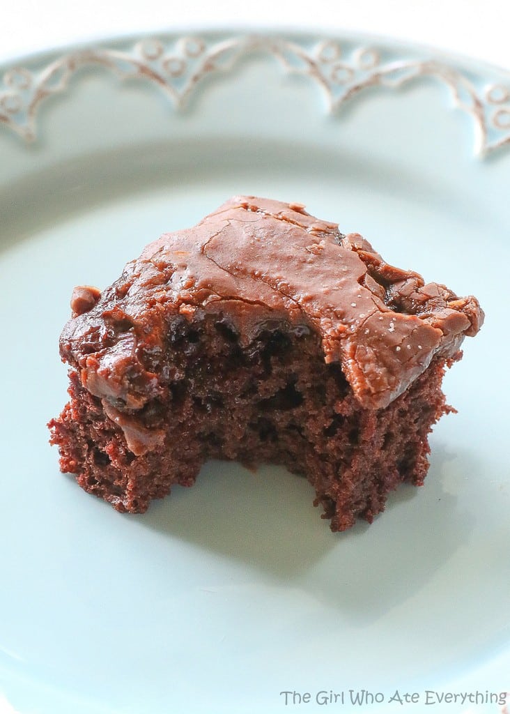 Chocolate Cherry Bars - so easy and a great potluck dessert. the-girl-who-ate-everything.com