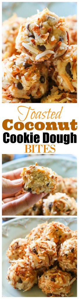 Toasted Coconut Cookie Dough Bites - these are delicious and super easy! the-girl-who-ate-everything.com