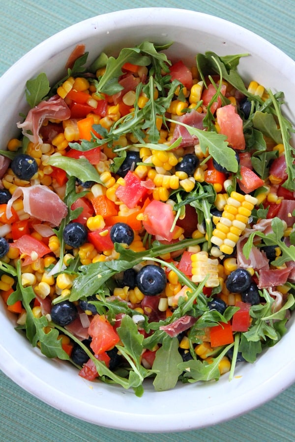 Blueberry Corn Salad with Prosciutto | Recipe Girl