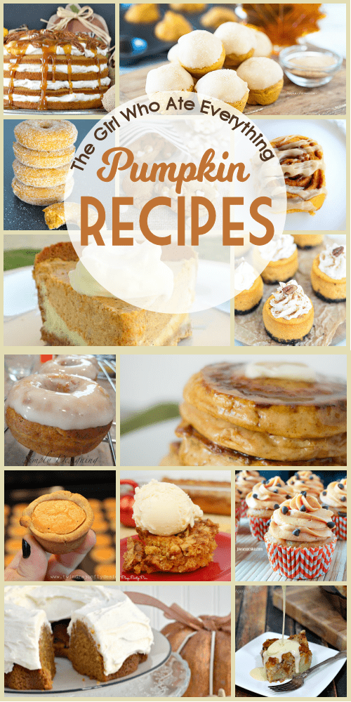 Pumpkin all the things! Delicious and festive pumpkin recipes for the fall. Cookies, breads, pies, donuts and more!
