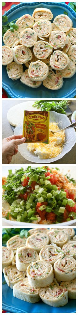 These Chicken Enchilada Roll Ups are a great appetizer for parties! Easy to make ahead and easy to serve. #chicken #enchilada #appetizer #easy #recipe