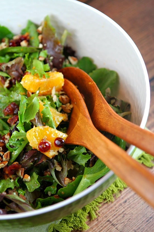 Mixed Green Salad with Oranges, Cranberries and Pecans - Weekly Menu Plan #18