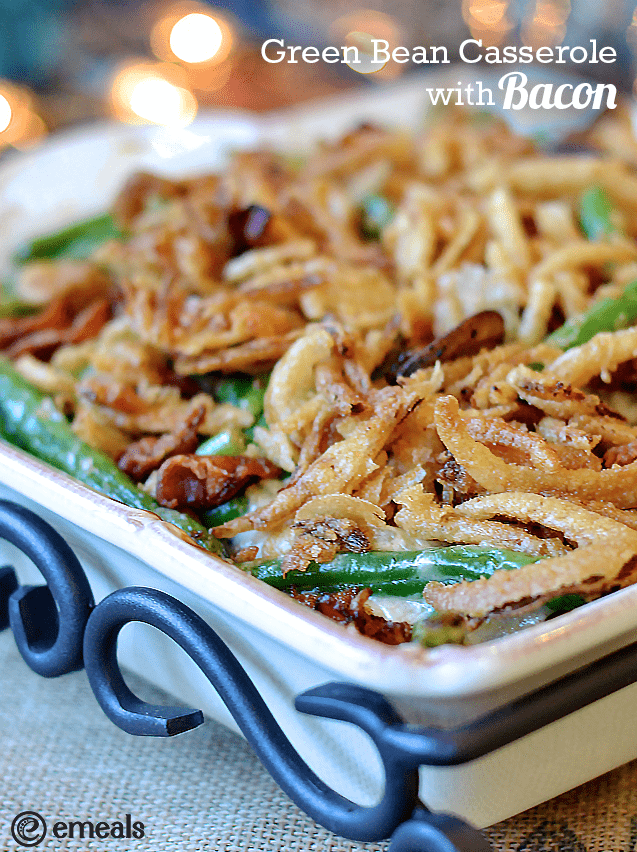 green bean casserole with bacon