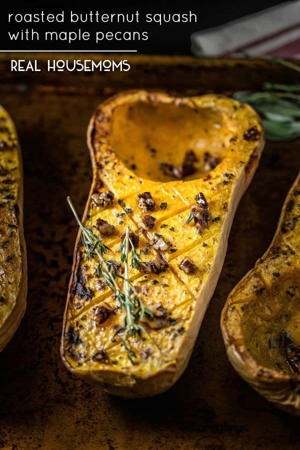 roasted butternut squash with pecans