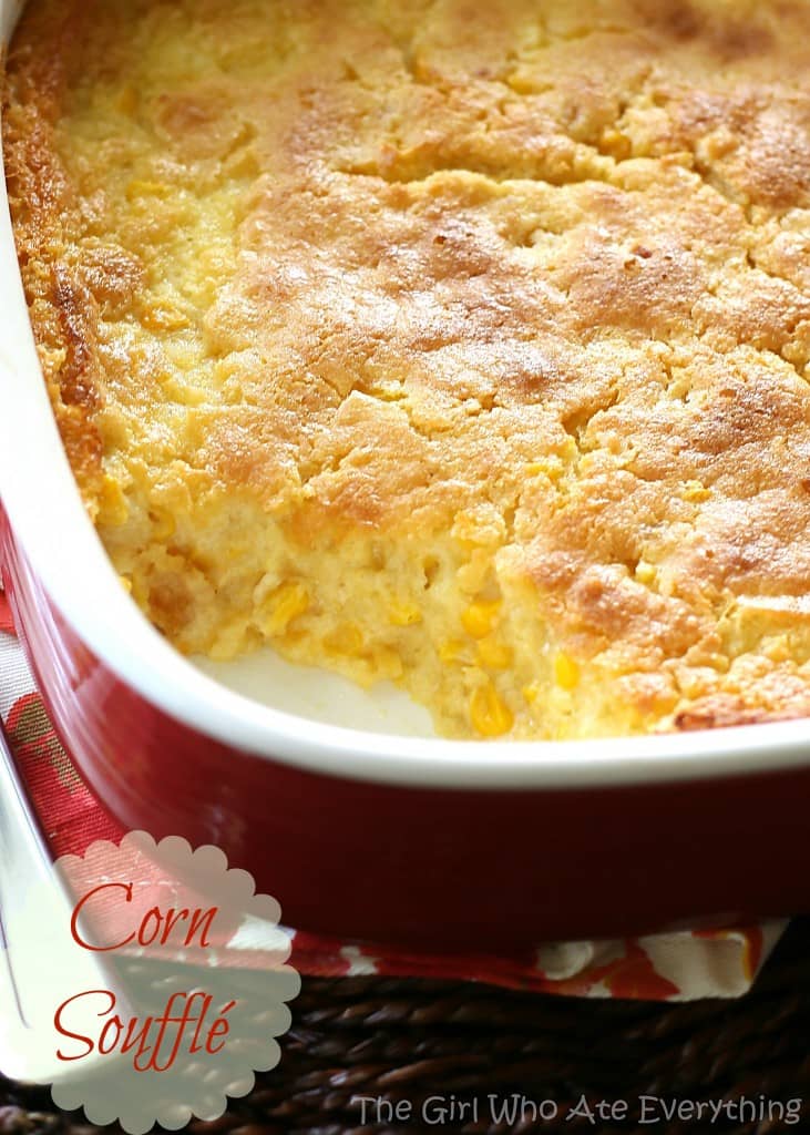 Corn Casserole - one of my favorite recipes at Thanksgiving and always one of the first dishes to go. #corn #pudding #recipe #casserole #thanksgiving