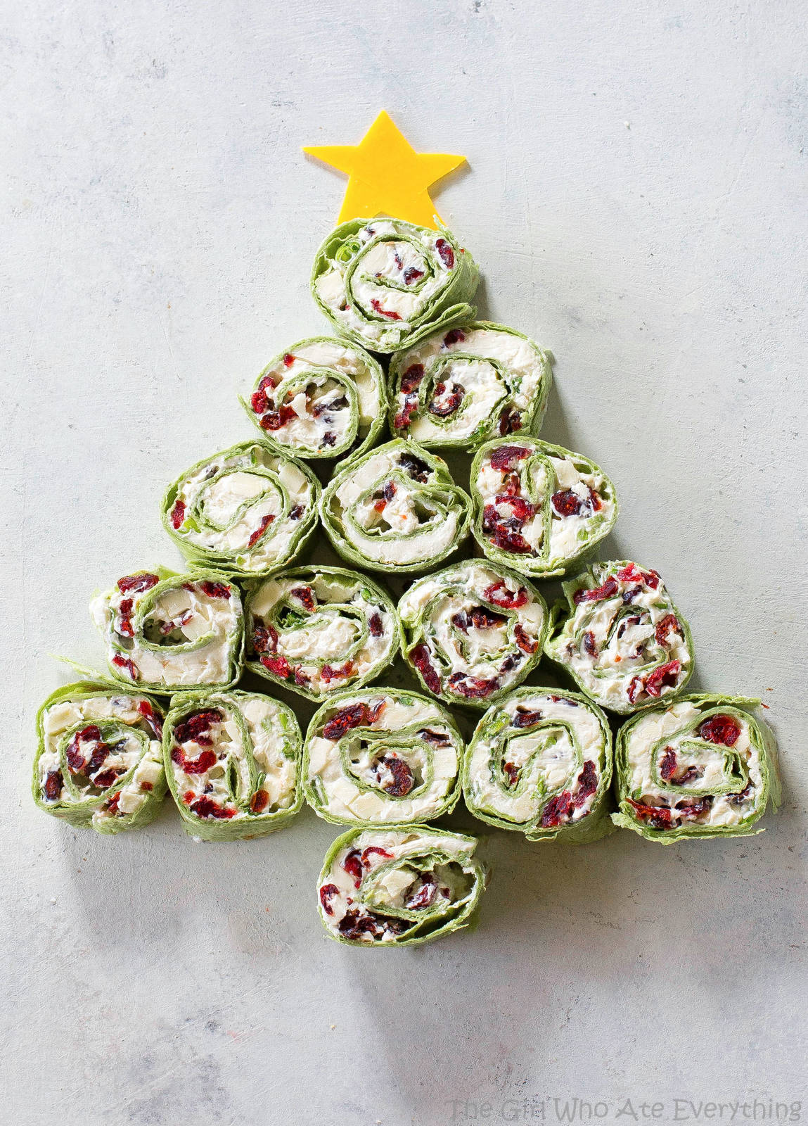 Cranberry Feta Pinwheel Tree - so easy and so festive!