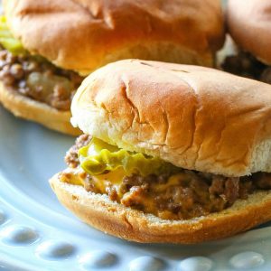 White Castle Sliders - a copycat version of the sandwich great for parties. I can't vouch that they're exactly the same but they're good! the-girl-who-ate-everything.com
