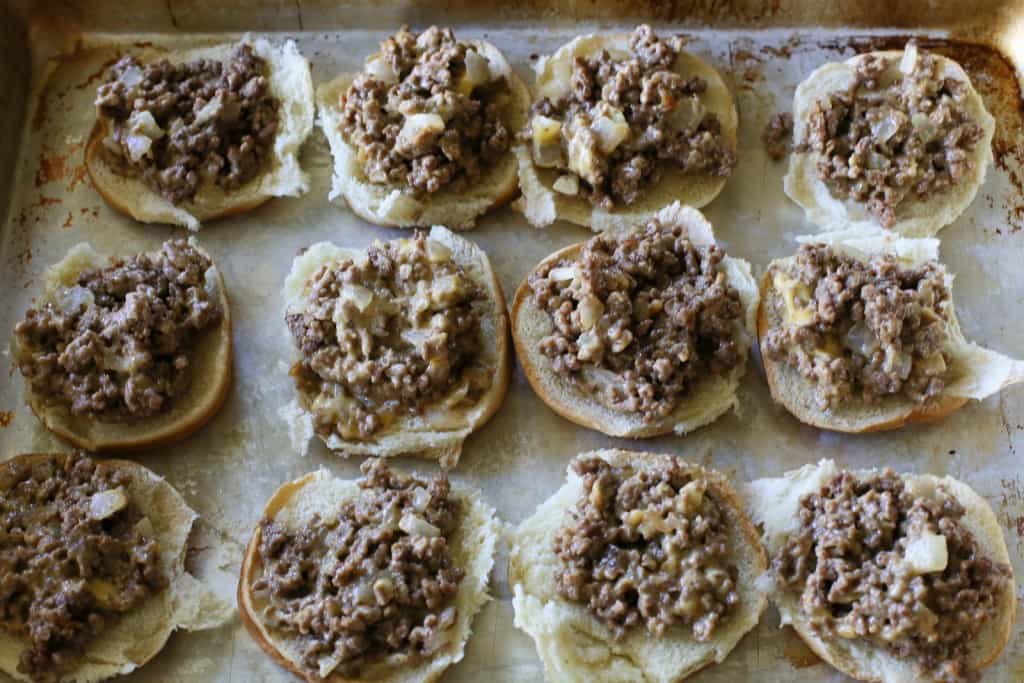 White Castle Sliders - a copycat version of the sandwich great for parties. I can't vouch that they're exactly the same but they're good! the-girl-who-ate-everything.com