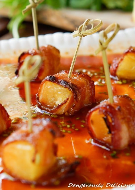 Applewood-Bacon-wrapped-Pineapple-in-Honey-Sriracha