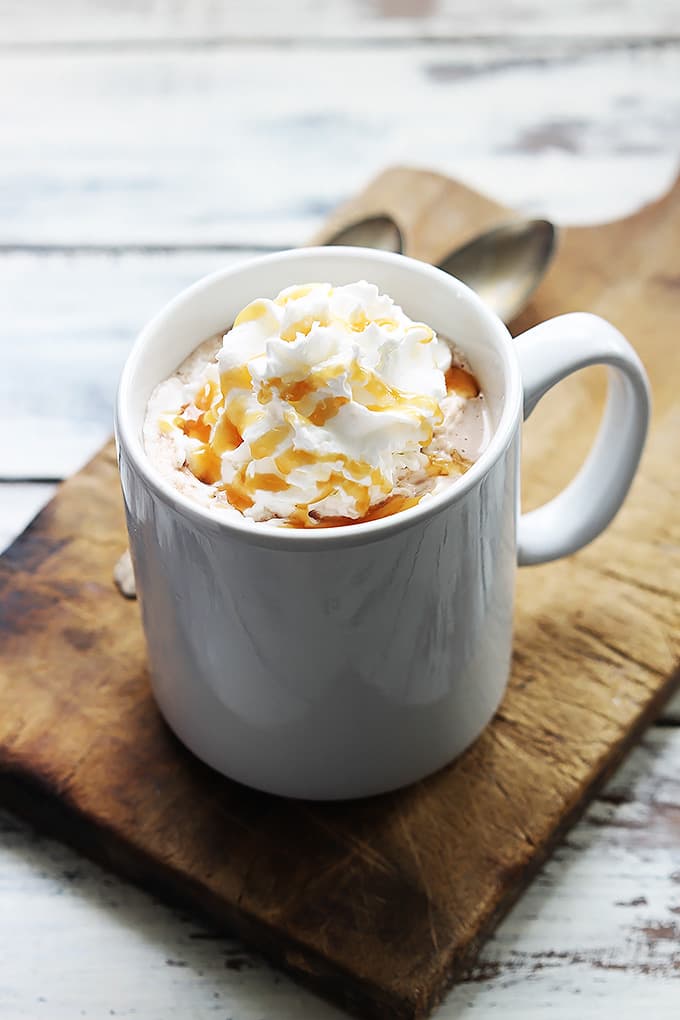 Slow Cooker Salted Caramel Hot Chocolate