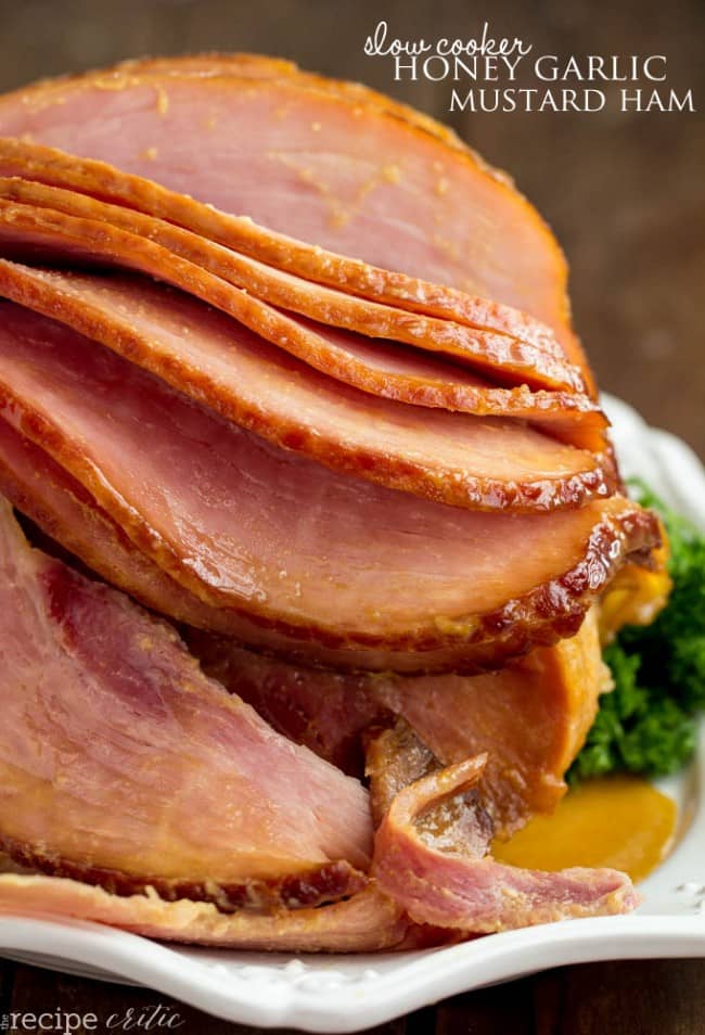 Slow Cooker Honey Garlic Mustard Ham