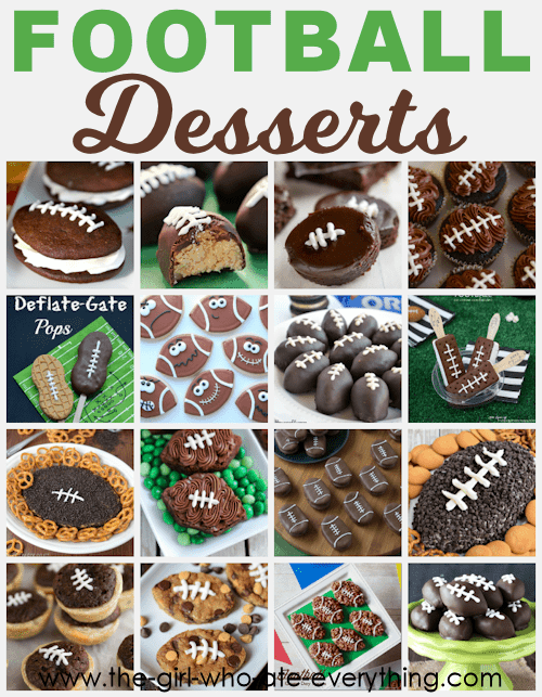 Super fun and delicious football themed desserts for Super Bowl Sunday