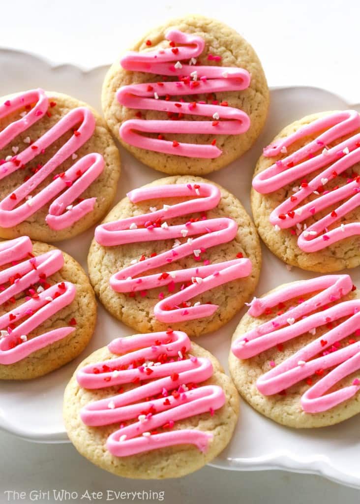Chewy Sugar Cookies - good without frosting but I couldn't help myself. This recipe is perfection! the-girl-who-ate-everything.com