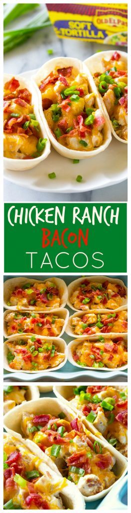 Chicken Ranch Bacon Taco Boats - everyone in the family will love these tacos for dinner! #chicken #ranch #bacon #dinner #tacos #recipe #mexican