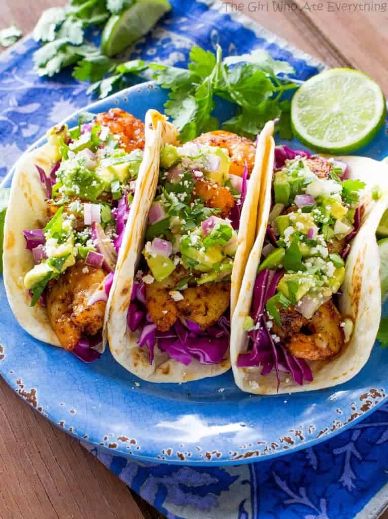 grilled Shrimp Tacos with Avocado Salsa 