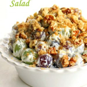 Grape Walnut Salad - a unique fruit salad that is always a crowd pleaser! the-girl-who-ate-everything.com