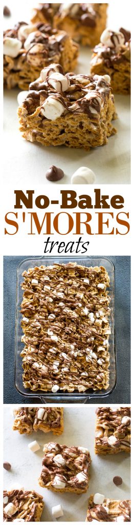 No-Bake S'mores Treats - only 4 ingredients and taste just like S'mores. #smores #nobake #treats #chocolate #recipe