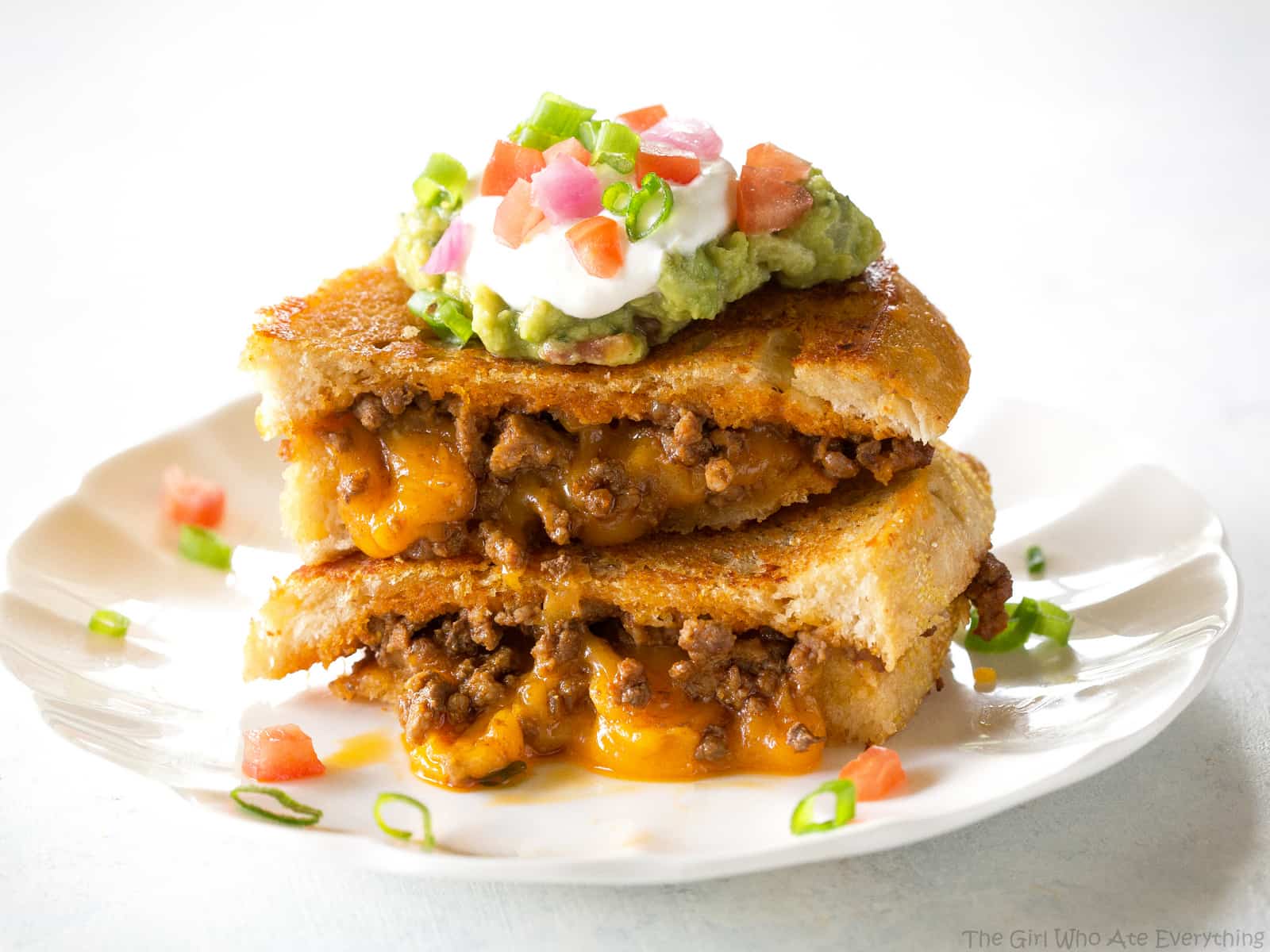 Taco Grilled Cheese - the ultimate indulgence for adults and kids. the-girl-who-ate-everything.com