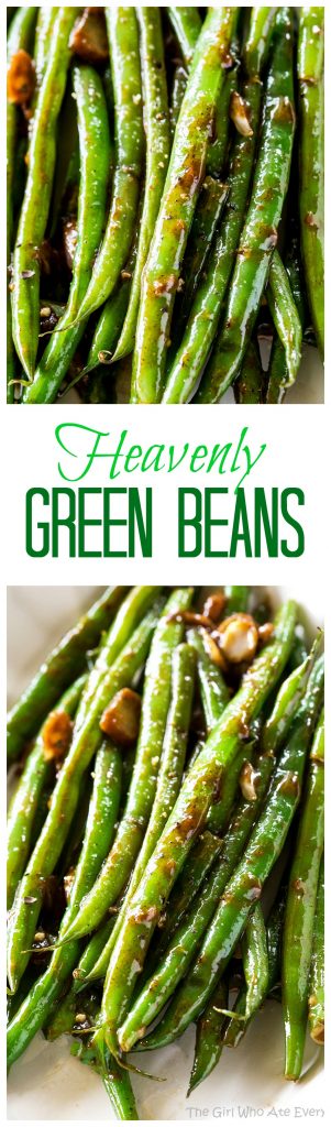 Heavenly Green Beans - this Asian inspired sauce will make you beg for more. #green #beans #sidedish #thanksgiving