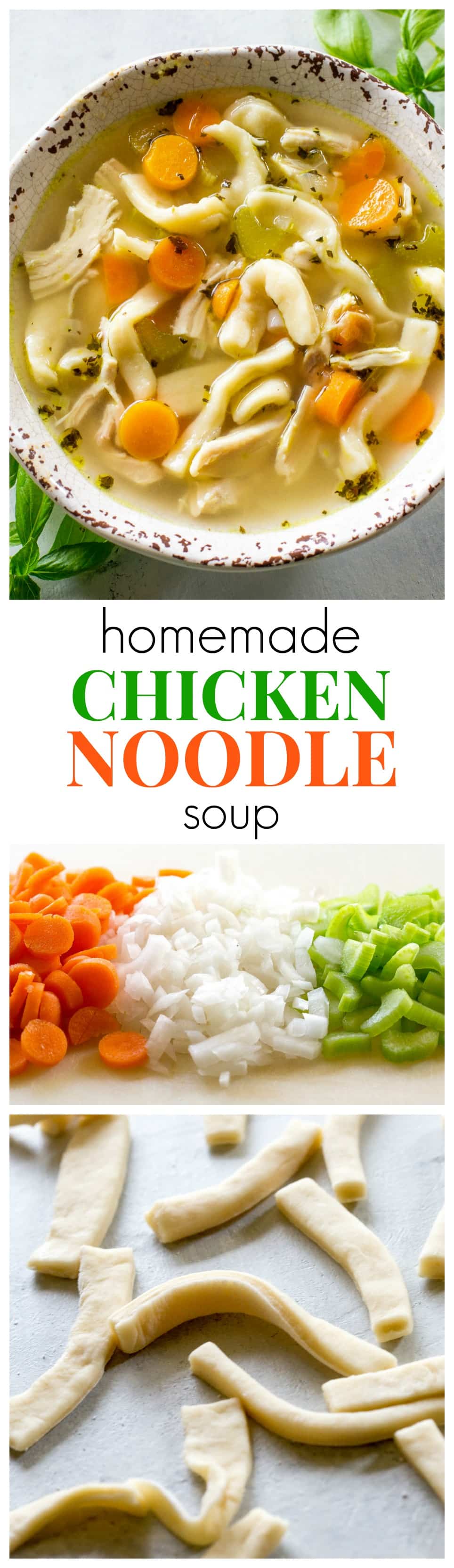 Homemade Chicken Noodle Soup - tried and true comfort food. A recipe for homemade noodles too but you can use store bought as well. #best #easy #homemade #chicken #noodle #soup #recipe #dinner