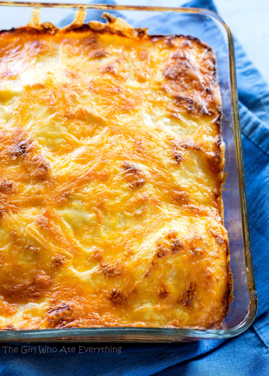 Scalloped Potatoes in a dish