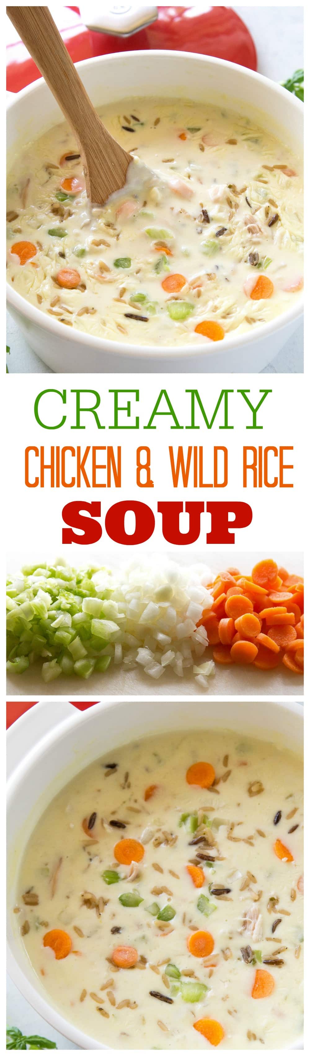 Creamy Chicken Wild Rice Soup - nothing beats warm soup on a cold day. #creamy #chicken #wild #rice #soup #recipe #easy #dinner