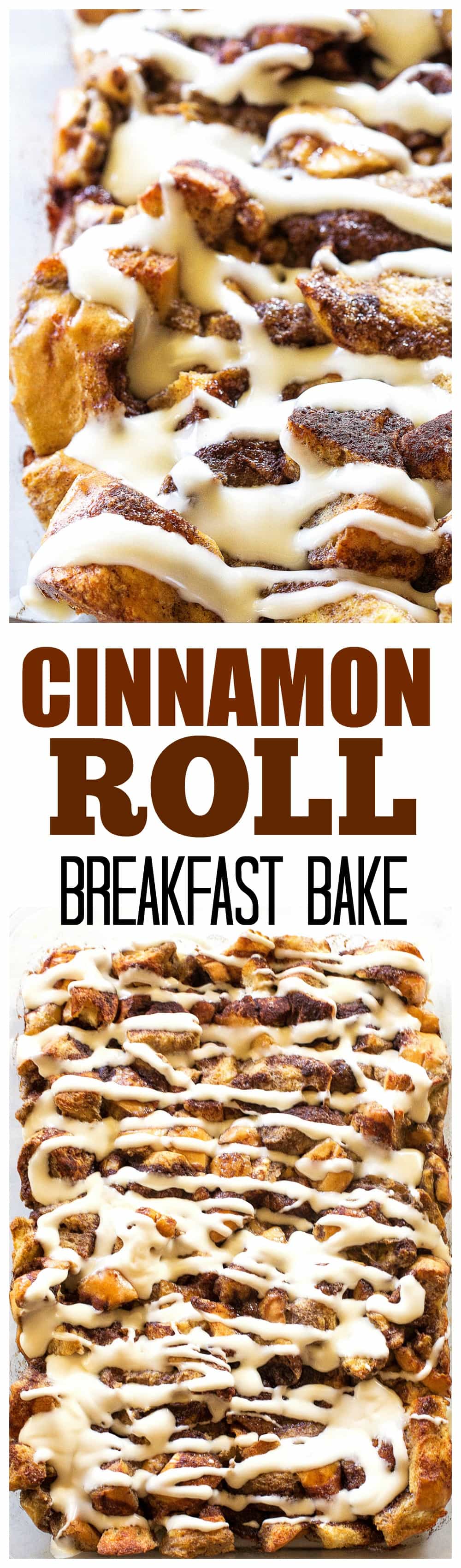 Cinnamon Roll Breakfast Bake - this is made from scratch, no canned cinnamon rolls. Who wouldn't want to wake up to this? #breakfast #casserole #cinnamon
