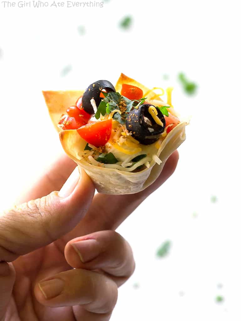 Chip n' Dips - Delicious bean dip and the chip all in one convenient package. A great bite sized appetizer. the-girl-who-ate-everything.com